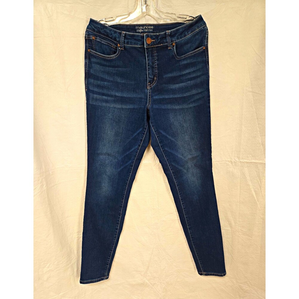 Maurices Everflex Stretch High-Rise Dark Wash Skinny Jeans Sz 14 L W36 L31